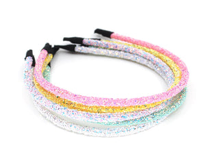 Set of Pastel Glitter Headbands Child Size