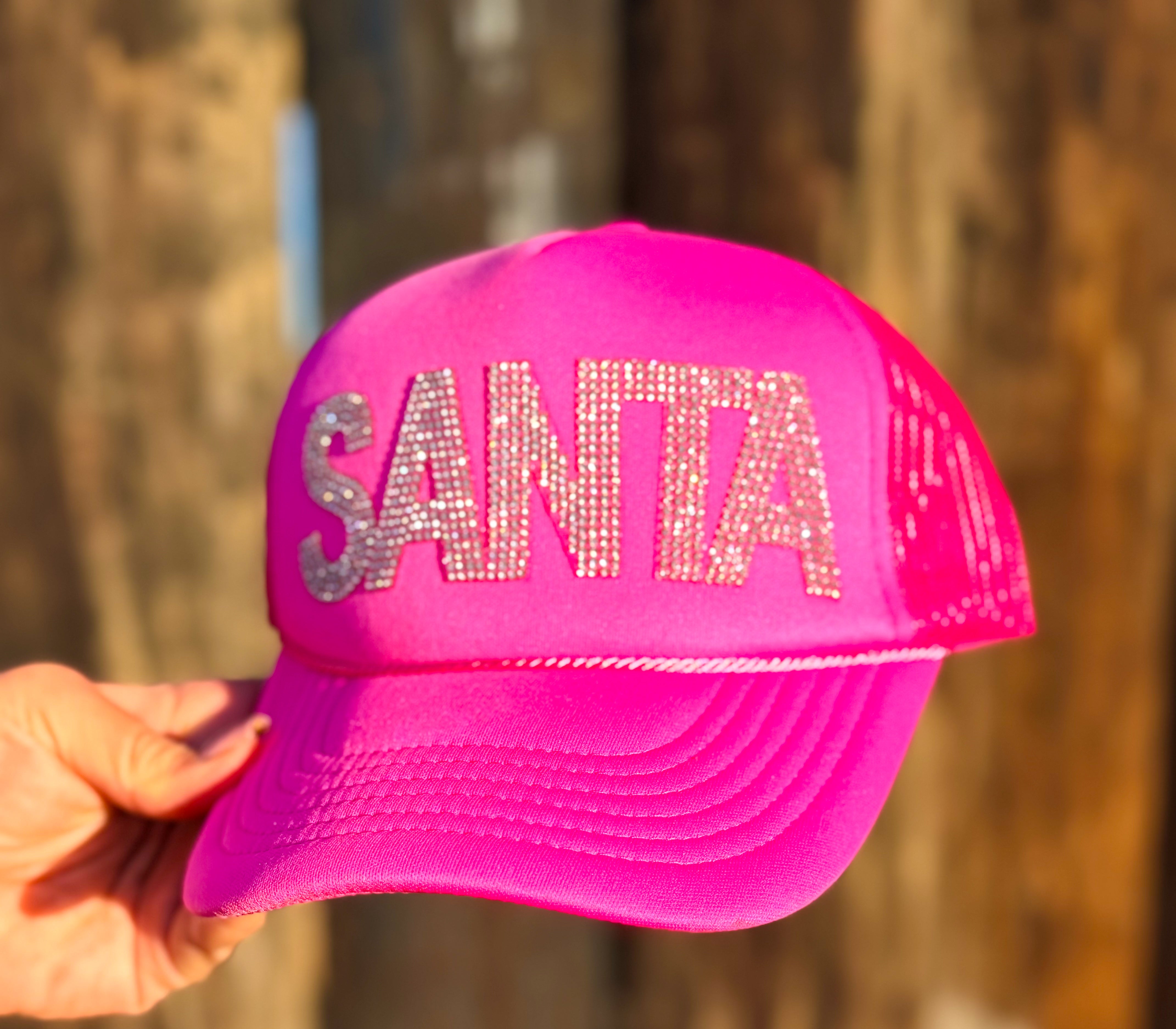 Pink Santa Bling Trucker Hat
