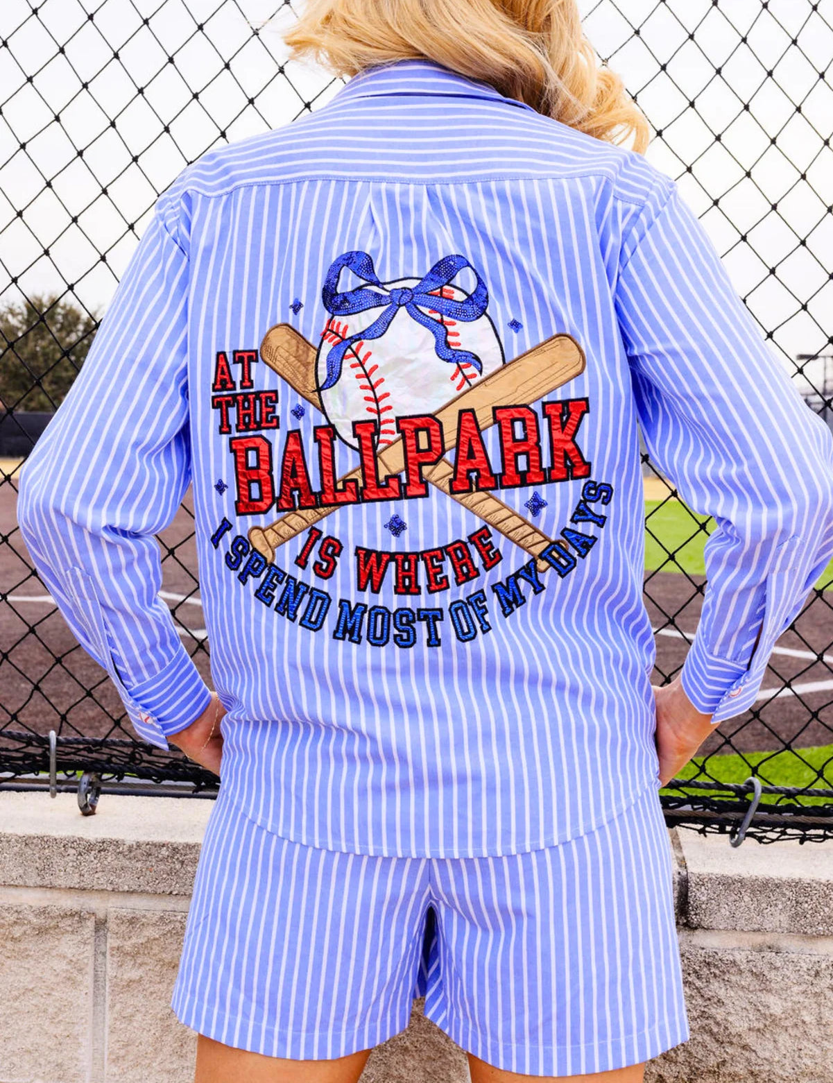 Ball Park Stripes Button Down Shirt – Brianna Cannon