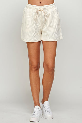 Rhea Textured Shorts Cream