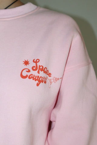 Space Cowgirl Crewneck Sweatshirt Pink