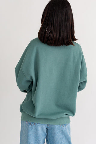 Santa Monica Embroidered Sweatshirt Dark Sage
