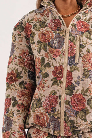 Briar Floral Print Jacquard Puffer Jacket Multi