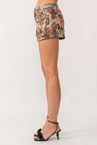 Sofia Floral Print Jacquard Skort Multi