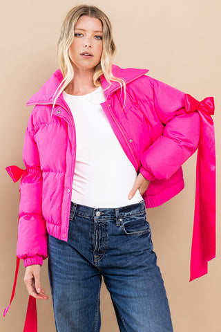 Annalise Puffer Jacket Barbie Pink