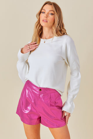 Cassius Bubble Sleeve Sweater Ivory