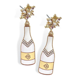 White Celebration Champagne Earrings