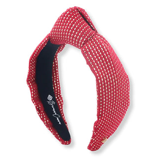 Red Solid Tweed and Gold Headband