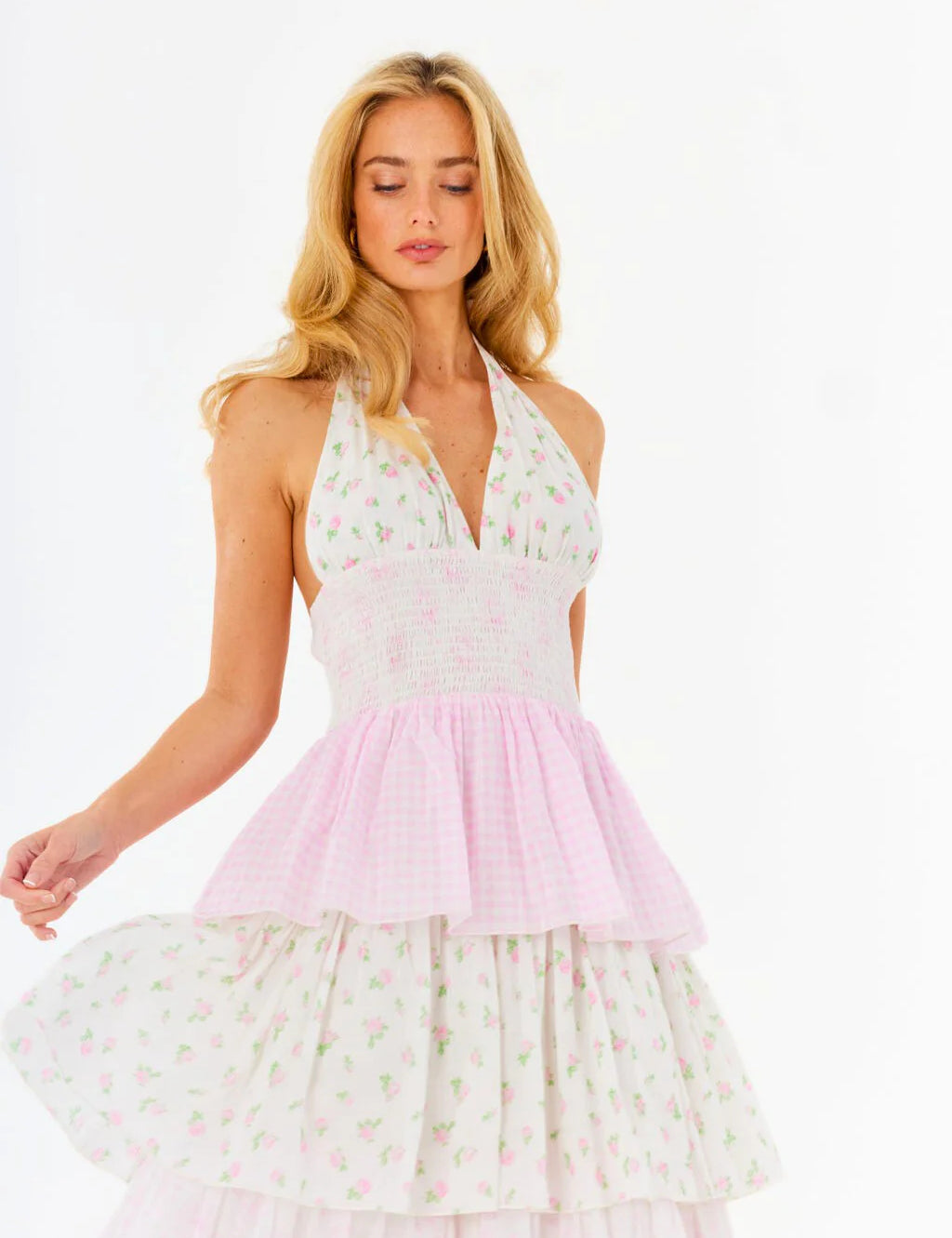 Bonnie Maxi Dress - Pastel Pink Mix [Amy Jane London]