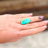 Large One-Stone Turquoise Ring-Size 7