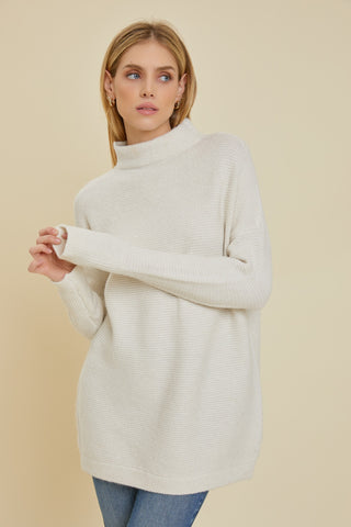 Calix Oversized Ribbed Sweater Dress Oatmeal