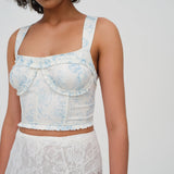 Chantal Denim Corset Top - Blue [For Love and Lemons]