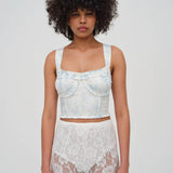 Chantal Denim Corset Top - Blue [For Love and Lemons]