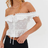 Marlowe Off-Shoulder Top - White [For Love and Lemons]