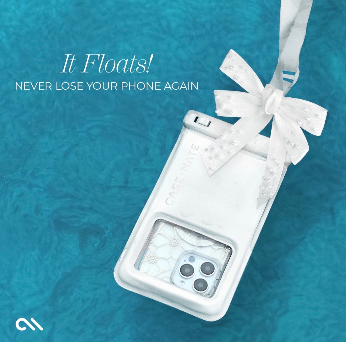 Case-Mate Ballet Pink Bow Waterproof Floating Pouch