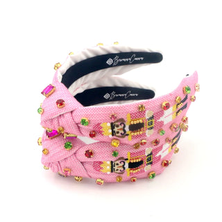 Pink Cross-Stitch Nutcracker Headband with Crystals - Child Size