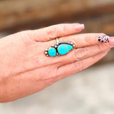 2 Stone Adjustable Turquoise Ring