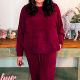 Softies Marshmallow Reverse Seam Bracelet Lounge Set –Cherry Cola