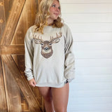 The Bedazzled Buck Sweatshirt - Sand