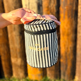 Round Striped Skin Care Case with Handle