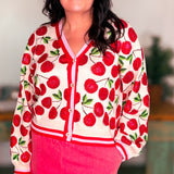 Denim Washed Heart Patch Elastic Band Waist Short-Red