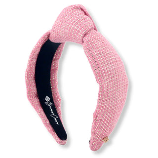 Pink Solid Tweed and Gold Headband