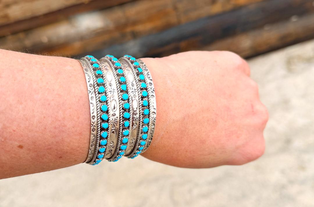 Zuni Snake Eye 3-Row Cuff