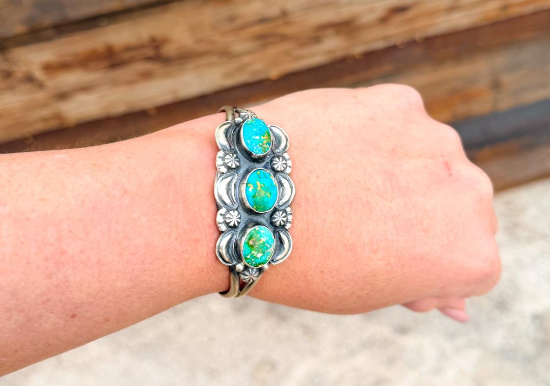 3-Stone Sonoran Turquoise Bracelet