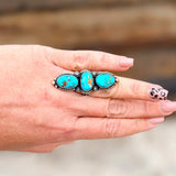 3-Stone Turquoise Ring – Size 8