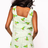 Plaid Hummingbird Feather Short - Green [Queen of Sparkles]