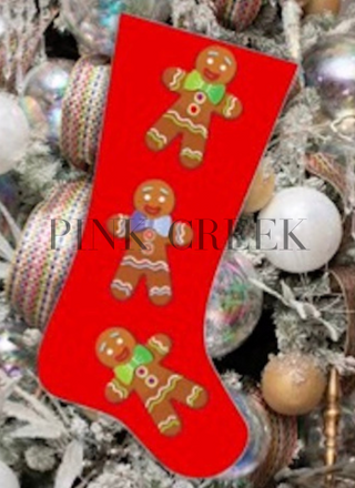 Preorder Queen of Sparkles Stocking Red Gingerbread Man