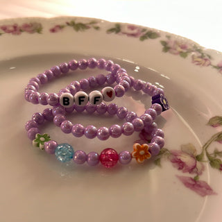 Beaded BFF Bracelet Set Lilac