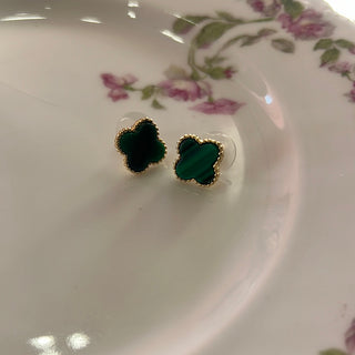Emerald Clover Earrings
