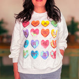 Light Grey Sweetheart Sweatshirt-Queen Of Sparkles