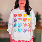 Light Grey Sweetheart Sweatshirt-Queen Of Sparkles