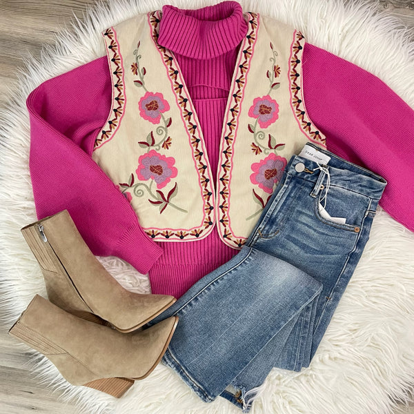 トップス Eaphi EMBROIDERY CORD VEST EMBROIDERY CORD VEST