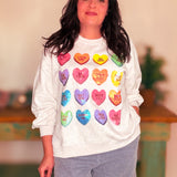 Light Grey Sweetheart Sweatshirt-Queen Of Sparkles