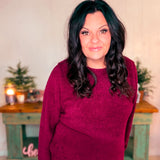 Softies Marshmallow Reverse Seam Bracelet Lounge Set –Cherry Cola