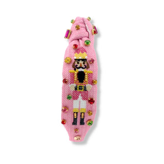 Pink Cross-Stitch Nutcracker Headband with Crystals - Child Size