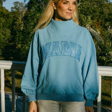 Light Blue 'Mama' Mock Neck Sweatshirt - Queen of Sparkles