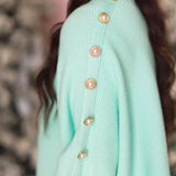 Luxe Knit Cape in Mint - Brianna Cannon