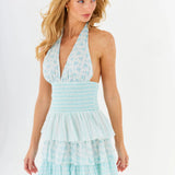 Bonnie Mini Dress - Sky Blue Floral Mix [Amy Jane London]