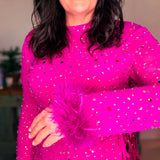 Queen of Sparkles Magenta Multi Scattered Rhinestone Romper