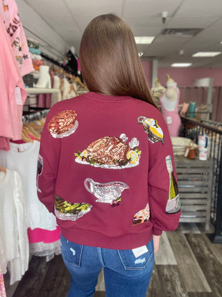 Queen of Turkey Sweatshirt Maroon Queen of Sparkles