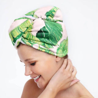 Quick Dry Hair Towel - Palm Print