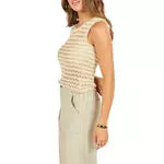 Isabella Sweater Tank – Taupe Ivory