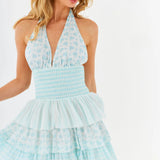 Bonnie Mini Dress - Sky Blue Floral Mix [Amy Jane London]