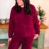 Softies Marshmallow Reverse Seam Bracelet Lounge Set –Cherry Cola