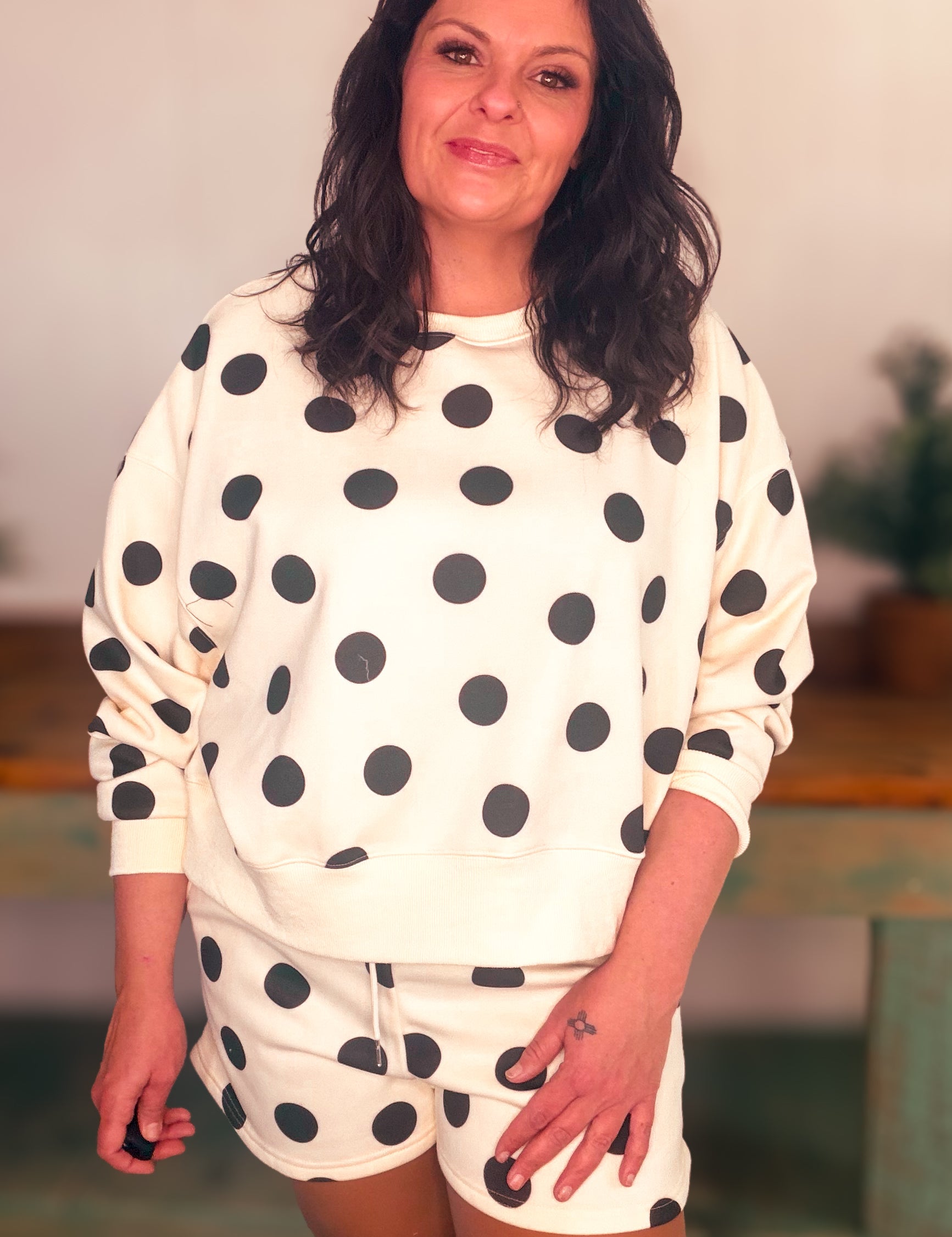 Polka Dot Shorts in Black & White