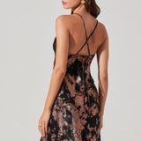 Gaia Metallic Midi Dress - Black Rose Gold [ASTR]